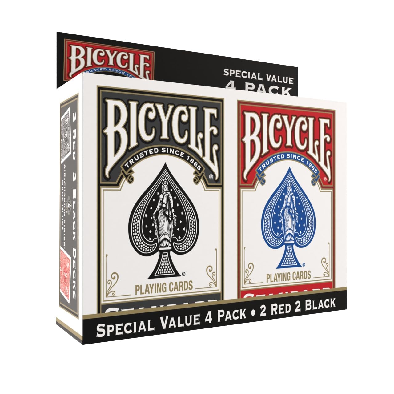 Bicycle Standard Index (4 Pack , Black/Red) : Bicycle: Amazon.ca